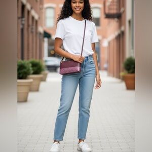 Kate Spade Pink and Purple Crossbody Bag with Sparkling Design